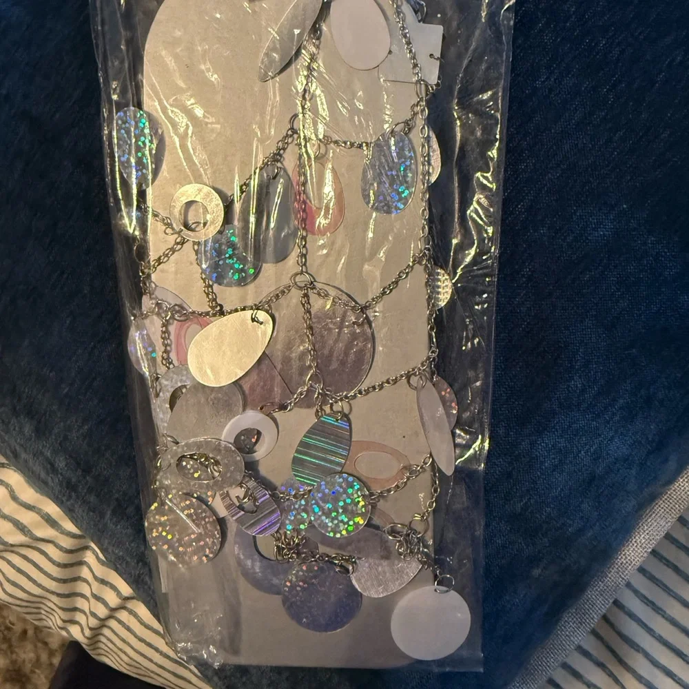 Pier 1 Imports - Silver Beaded Bottle Cover- NWT